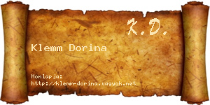Klemm Dorina névjegykártya